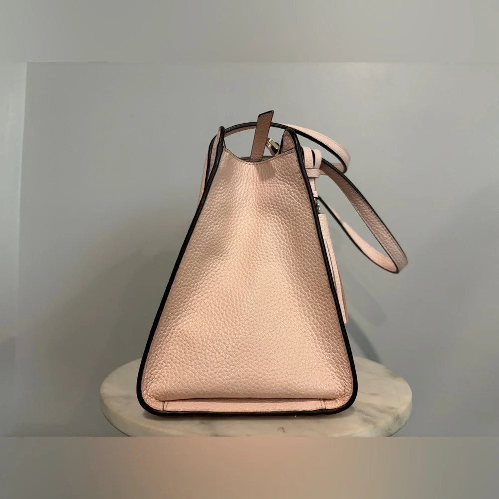 Kate Spade Rowe Medium Top Zip Satchel Peach Puff Blush Pink - Picture 10 of 13